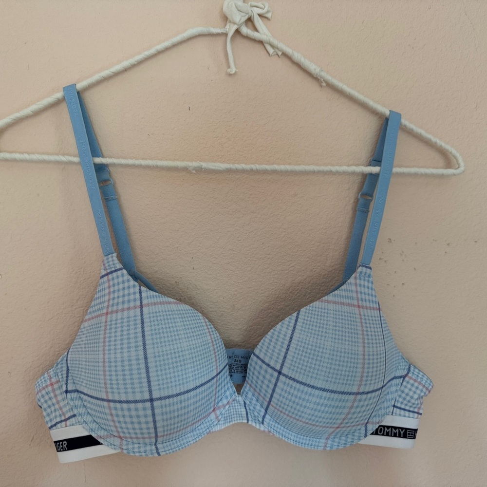 Tommy Hilfiger Blue Plaid Women's Bra